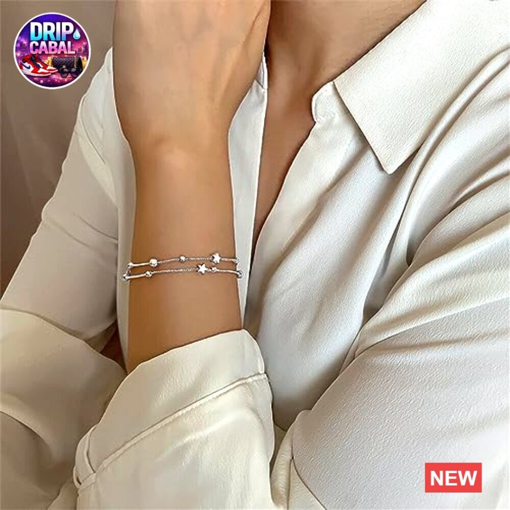 Sterling Silver Heart Link Bracelet Elegant Minimal Chic Chain Bangle - Picture 7 of 7